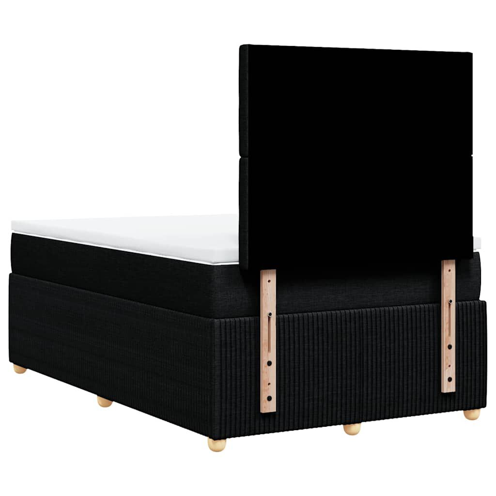 vidaXL Κρεβάτι Boxspring με Στρώμα Μαύρο 120x190 εκ. Υφασμάτινο