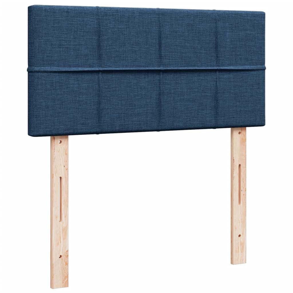vidaXL Κρεβάτι Boxspring με Στρώμα Μπλε 100 x 200 εκ. Υφασμάτινο