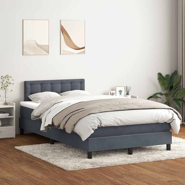 vidaXL Box Spring &Kappa;&rho;&epsilon;&beta;ά&tau;&iota; &mu;&epsilon; &sigma;&tau;&rho;ώ&mu;&alpha; &Sigma;&kappa;&omicron;ύ&rho;&omicron; &gamma;&kappa;&rho;&iota; 120x220 cm &Beta;&epsilon;&lambda;&omicron;ύ&delta;&iota;&nu;&omicron;
