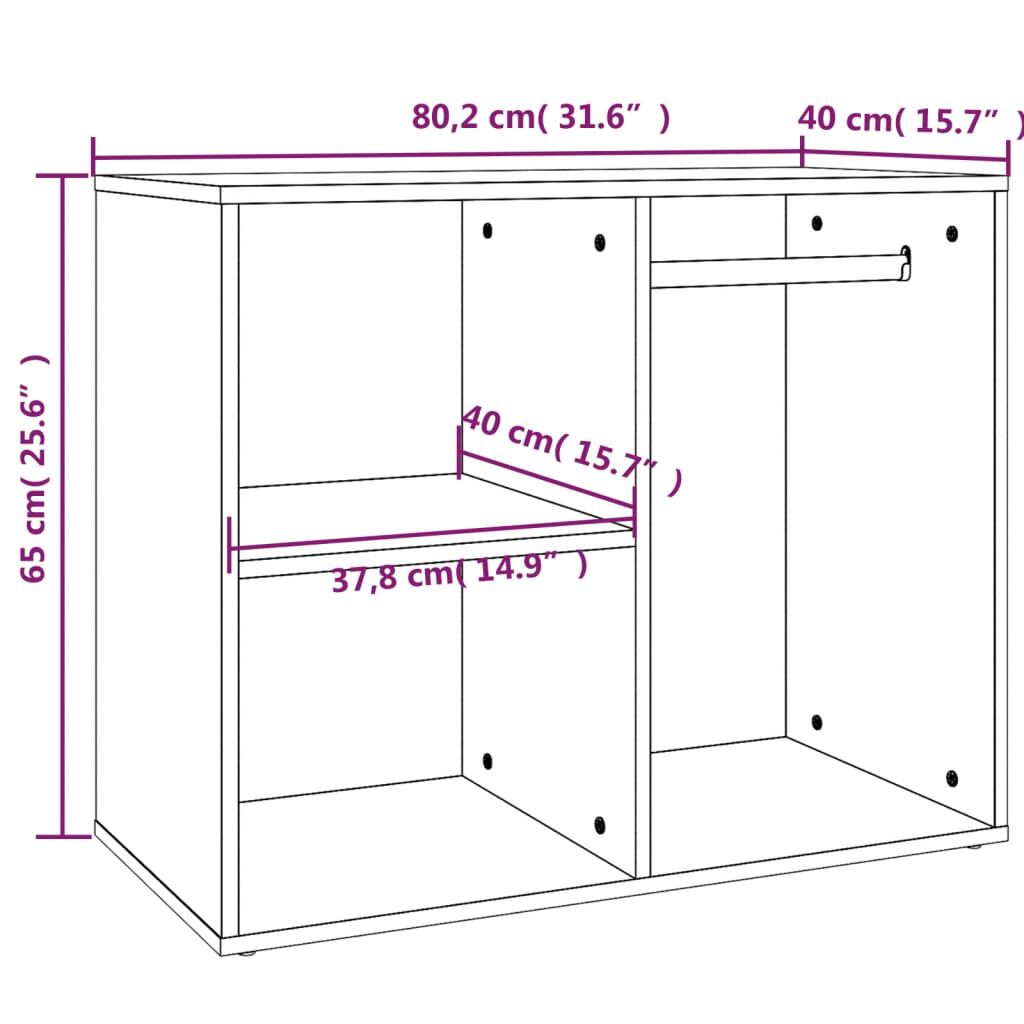 vidaXL Ντουλάπι Γυαλιστερό Γκρι Sonoma 80x40x65 εκ. Επεξεργασμένο Ξύλο