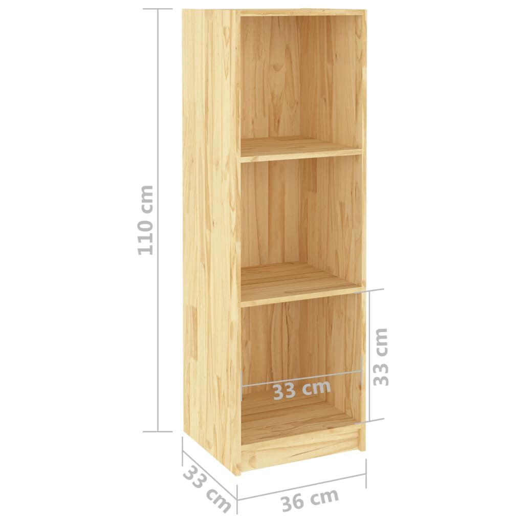 vidaXL Βιβλιοθήκη/Διαχωριστικό Χώρου 36x33x110 εκ. Μασίφ Ξύλο Πεύκου