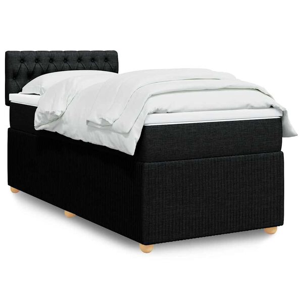 vidaXL &Kappa;&rho;&epsilon;&beta;ά&tau;&iota; Boxspring &mu;&epsilon; &Sigma;&tau;&rho;ώ&mu;&alpha; &Mu;&alpha;ύ&rho;&omicron; 90x200 &epsilon;&kappa;. &Upsilon;&phi;&alpha;&sigma;&mu;ά&tau;&iota;&nu;&omicron;