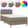 vidaXL &Kappa;&rho;&epsilon;&beta;ά&tau;&iota; Boxspring &mu;&epsilon; &Sigma;&tau;&rho;ώ&mu;&alpha; & LED Taupe 90x190 &epsilon;&kappa;. &Upsilon;&phi;&alpha;&sigma;&mu;ά&tau;&iota;&nu;&omicron;