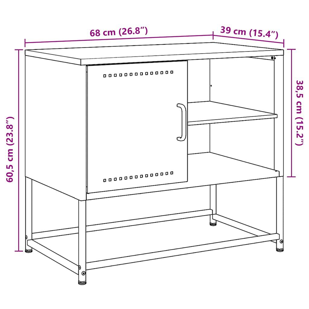 vidaXL Έπιπλο Τηλεόρασης Μαύρο 68,5x39x60,5 εκ. Ατσάλινο