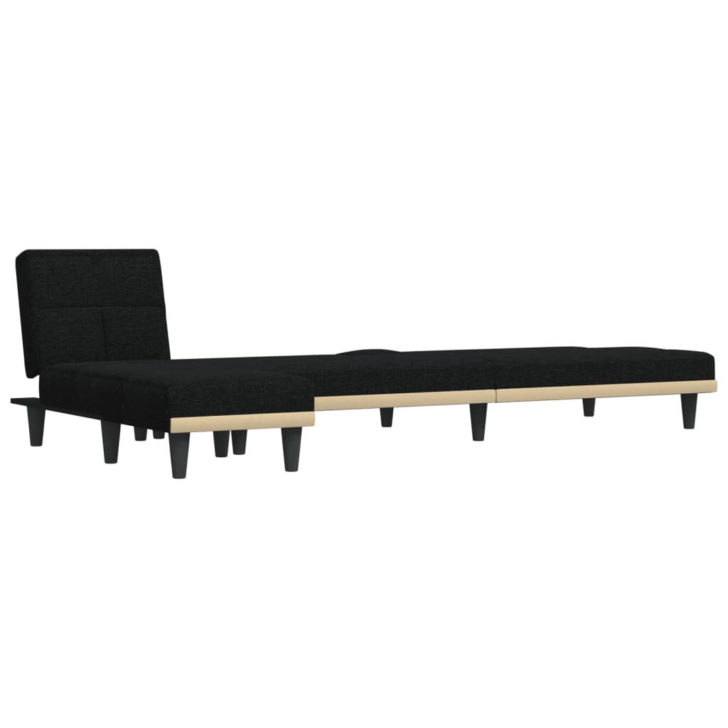 vidaXL Καναπές Κρεβάτι Γωνιακός Μαύρος 255x140x70 εκ. Υφασμάτινος