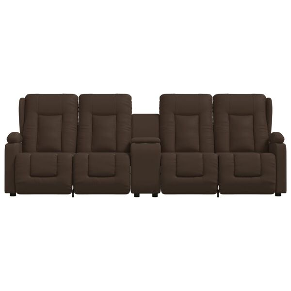 vidaXL Πολυθρόνα Μασάζ Τετραθέσια Ποτηροθήκη Ανακλ. Καφέ Συνθ. Δέρμα
