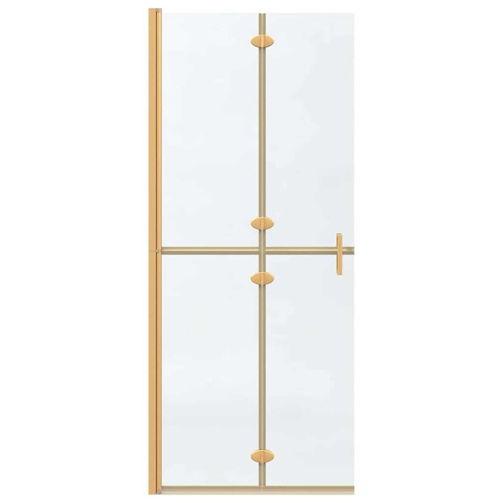 vidaXL Τοίχος ντους Walk-in Άλλο Χρυσό και διαφανές 80 x 190 cm