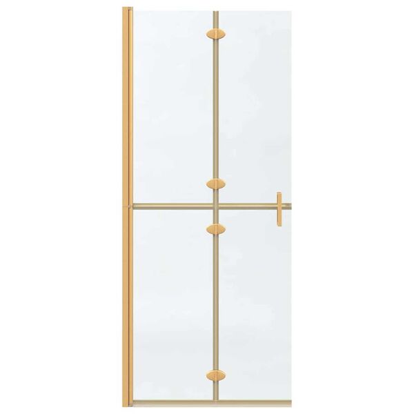 vidaXL Τοίχος ντους Walk-in Άλλο Χρυσό και διαφανές 80 x 190 cm