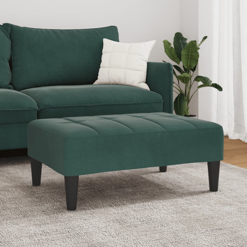 vidaXL Υποπόδιο Σκούρο Πράσινο 77x55x31 εκ. Βελούδινο
