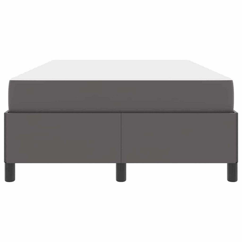 vidaXL Σκελετός κρεβατιού με στρώμα Γκρι 120 x 200 cm Τεχνητό δέρμα