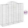 vidaXL Συρματοκιβώτια Τοξωτά 7 τεμ. 200x50x160/180 εκ. Γαλβαν. Ατσάλι