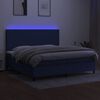 vidaXL &Kappa;&rho;&epsilon;&beta;ά&tau;&iota; Boxspring &mu;&epsilon; &Sigma;&tau;&rho;ώ&mu;&alpha; & LED &Mu;&pi;&lambda;&epsilon; 200x200 &epsilon;&kappa;. &Upsilon;&phi;&alpha;&sigma;&mu;ά&tau;&iota;&nu;&omicron;