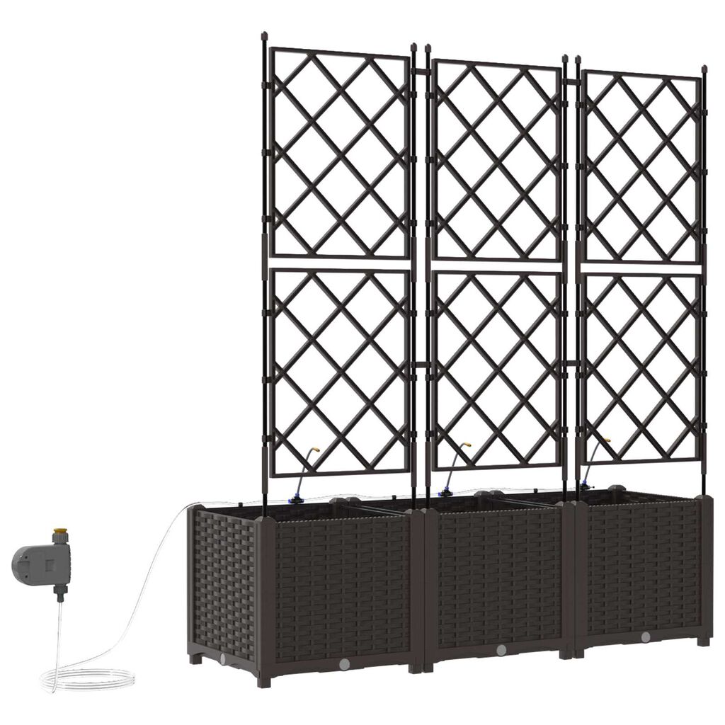 vidaXL Ζαρντινιέρες κήπου Καφέ 120 x 40 x 142 cm Ατσάλι