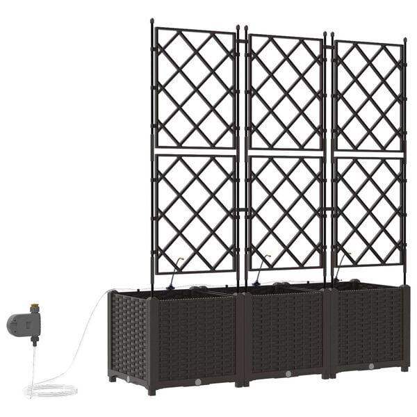 vidaXL Ζαρντινιέρες κήπου Καφέ 120 x 40 x 142 cm Ατσάλι