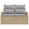 vidaXL Καναπές Κήπου με μαξιλάρι Μπεζ 124 x 62 x 69cm συνθετικό ρατάν