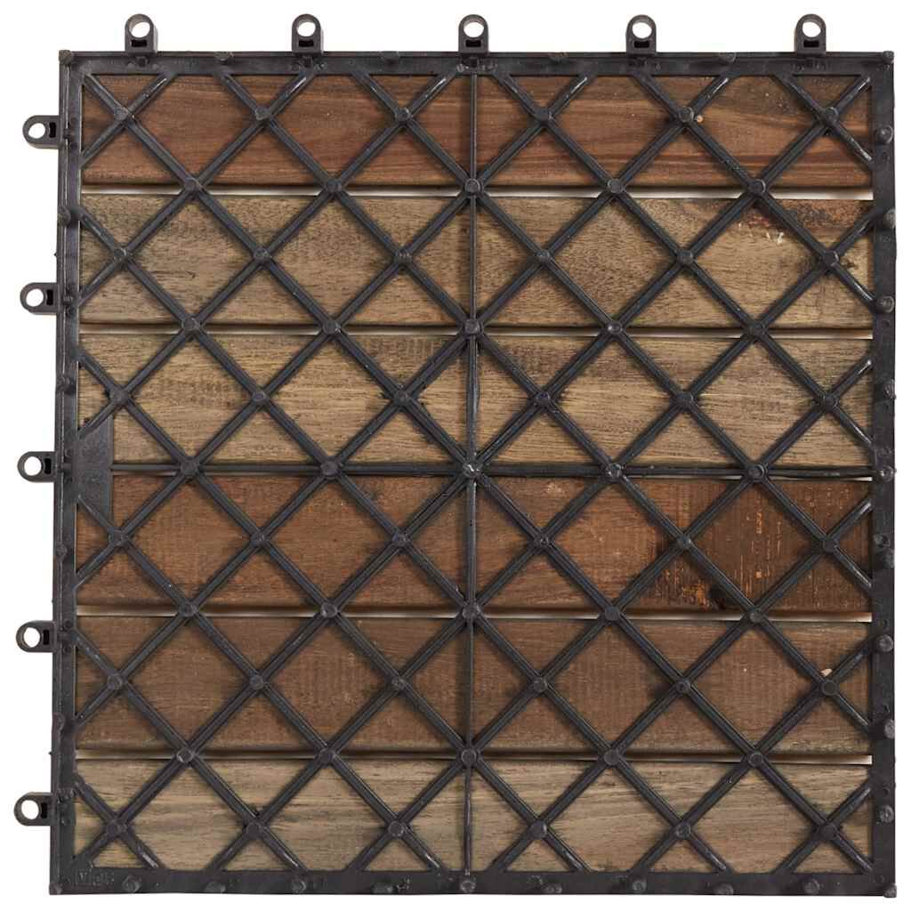 vidaXL Πλακάκια Deck 10 τεμ. Γκρι Πατίνα 30x30 εκ. Μασίφ Ξύλο Ακακίας