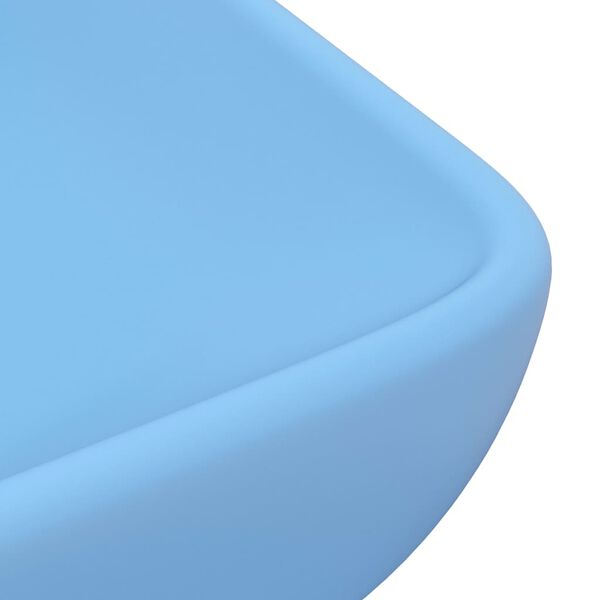 vidaXL Νιπτήρας Πολυτελής Ορθογώνιος Γαλάζιο Ματ 71x38 εκ. Κεραμικός