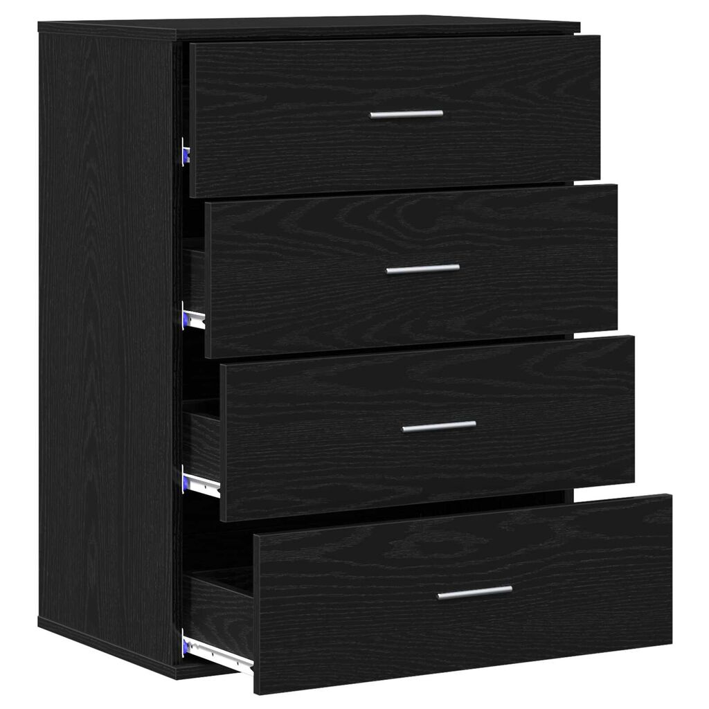 vidaXL Πλαϊνό γραφείο Μαύρη Δρυς 60 x 39 x 80 εκ Επεξεργασμένο ξύλο