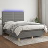 vidaXL &Kappa;&rho;&epsilon;&beta;ά&tau;&iota; Boxspring &mu;&epsilon; &Sigma;&tau;&rho;ώ&mu;&alpha; & LED &Sigma;&kappa;.&Gamma;&kappa;&rho;&iota; 140x190&epsilon;&kappa;. &Upsilon;&phi;&alpha;&sigma;&mu;ά&tau;&iota;&nu;&omicron;