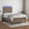 vidaXL &Kappa;&rho;&epsilon;&beta;ά&tau;&iota; Boxspring &mu;&epsilon; &Sigma;&tau;&rho;ώ&mu;&alpha; & LED Taupe 120x200 &epsilon;&kappa;. &Upsilon;&phi;&alpha;&sigma;&mu;ά&tau;&iota;&nu;&omicron;