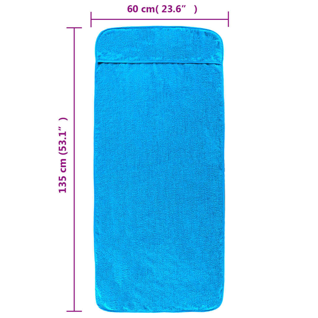 vidaXL Πετσέτες Θαλάσσης 2 τεμ. Τιρκουάζ 60 x 135 εκ. Ύφασμα 400 GSM
