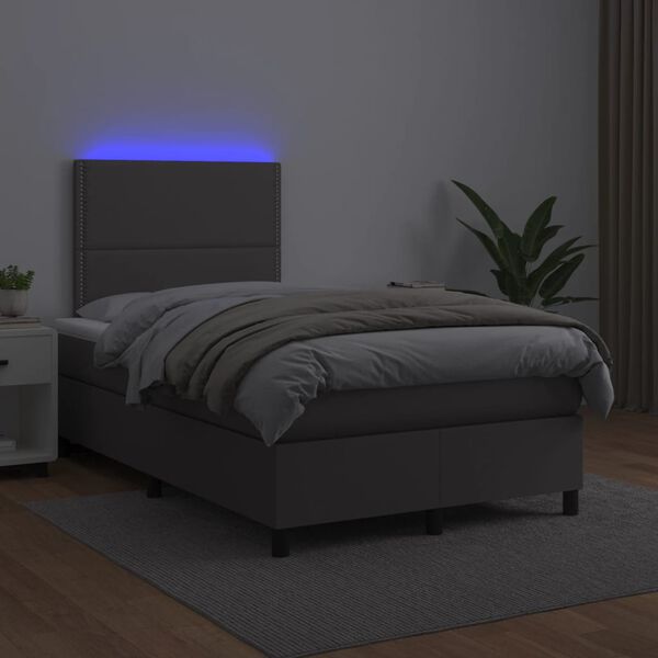 vidaXL &Kappa;&rho;&epsilon;&beta;ά&tau;&iota; Boxspring &mu;&epsilon; &Sigma;&tau;&rho;ώ&mu;&alpha; & LED &Gamma;&kappa;&rho;&iota; 120x190 &epsilon;&kappa;. &Sigma;&upsilon;&nu;&theta;. &Delta;έ&rho;&mu;&alpha;