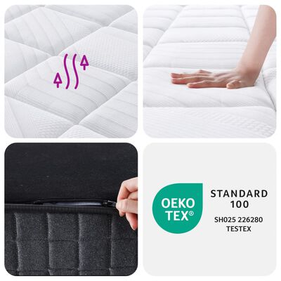 vidaXL Στρώμα με Pocket Springs Μεσαία Plus Σκληρότητα 100x200 εκ.