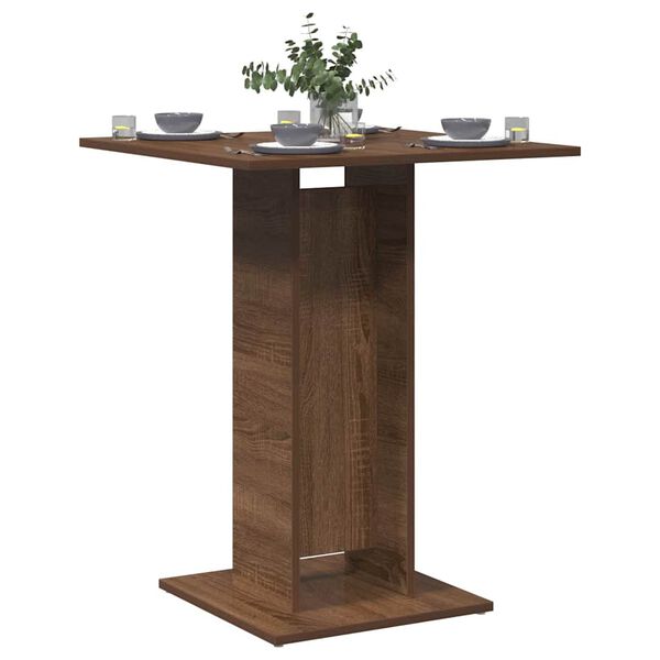 vidaXL Τραπέζι Bistro Καφέ Δρυς 60 x 60 x 75 εκ από Επεξεργασμένο Ξύλο