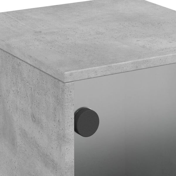 vidaXL Κομοδίνο Γκρι Σκυροδέματος 35x37x50 εκ. με Γυάλινη Πόρτα