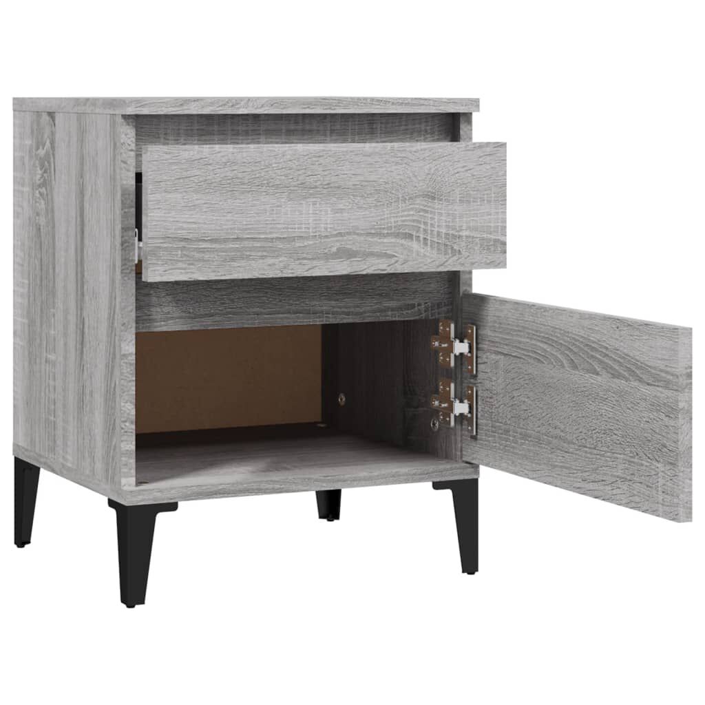 vidaXL Κομοδίνα 2 Τεμ. Γκρι Sonoma 40x35x50 εκ.