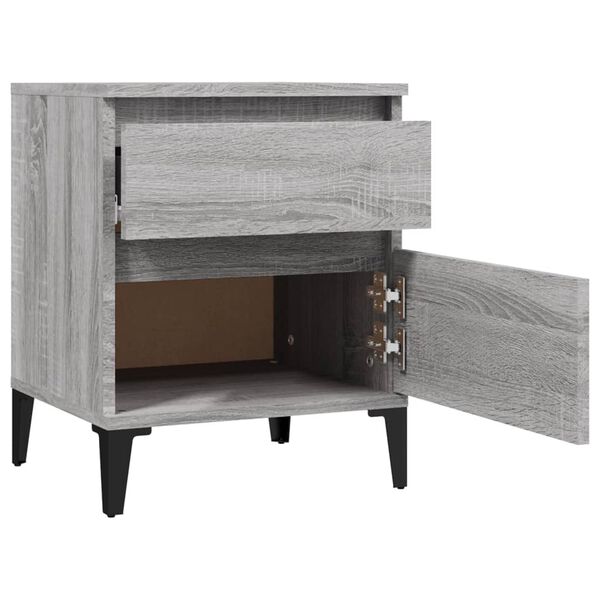 vidaXL Κομοδίνα 2 Τεμ. Γκρι Sonoma 40x35x50 εκ.