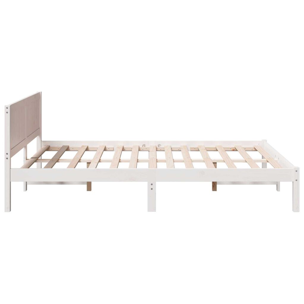 vidaXL Σκελετός Κρεβατιού Λευκό 140 x 200 cm Μασίφ ξύλο πεύκου