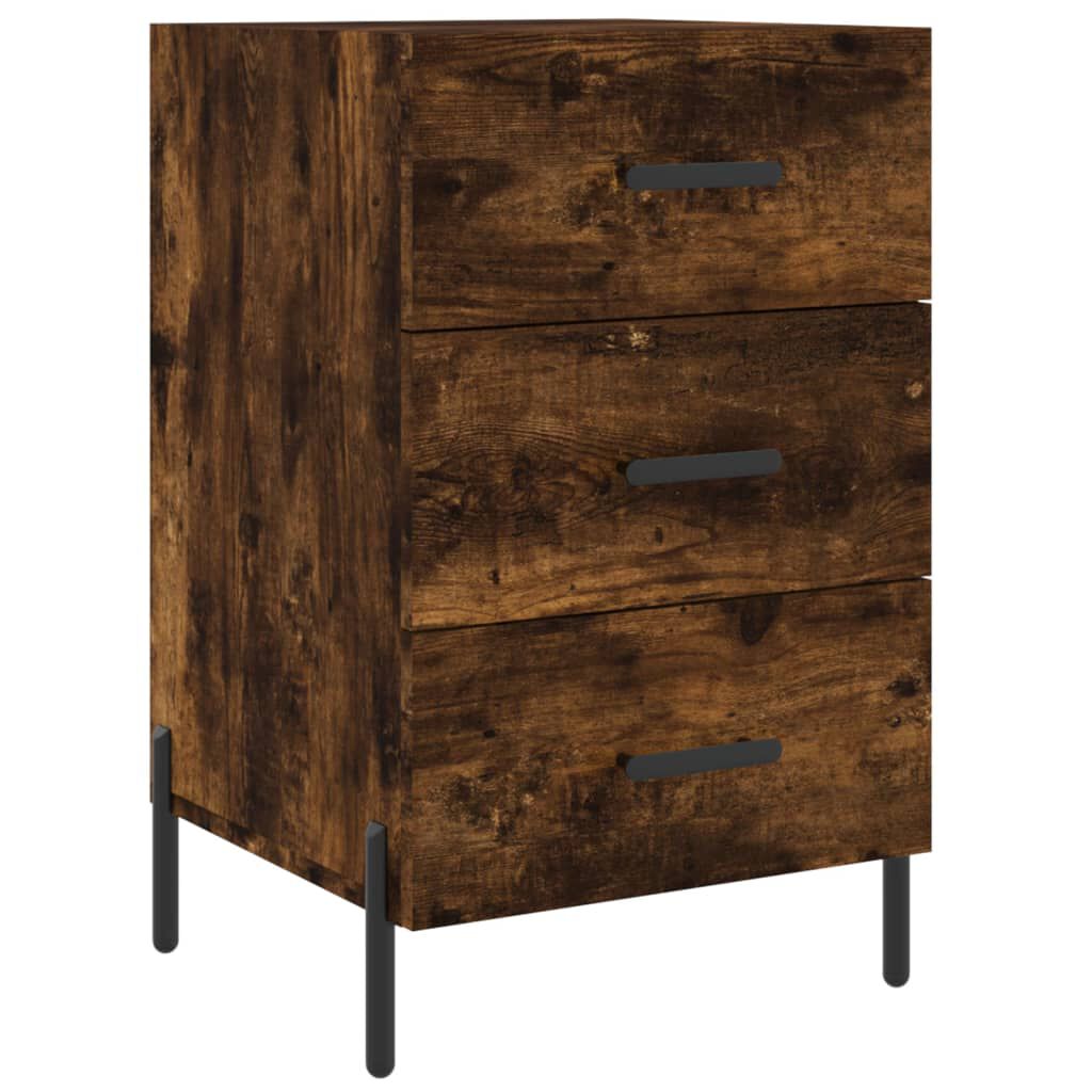 vidaXL Κομοδίνο Καπνιστή Δρυς 40 x 40 x 66 εκ. από Επεξεργασμένο Ξύλο