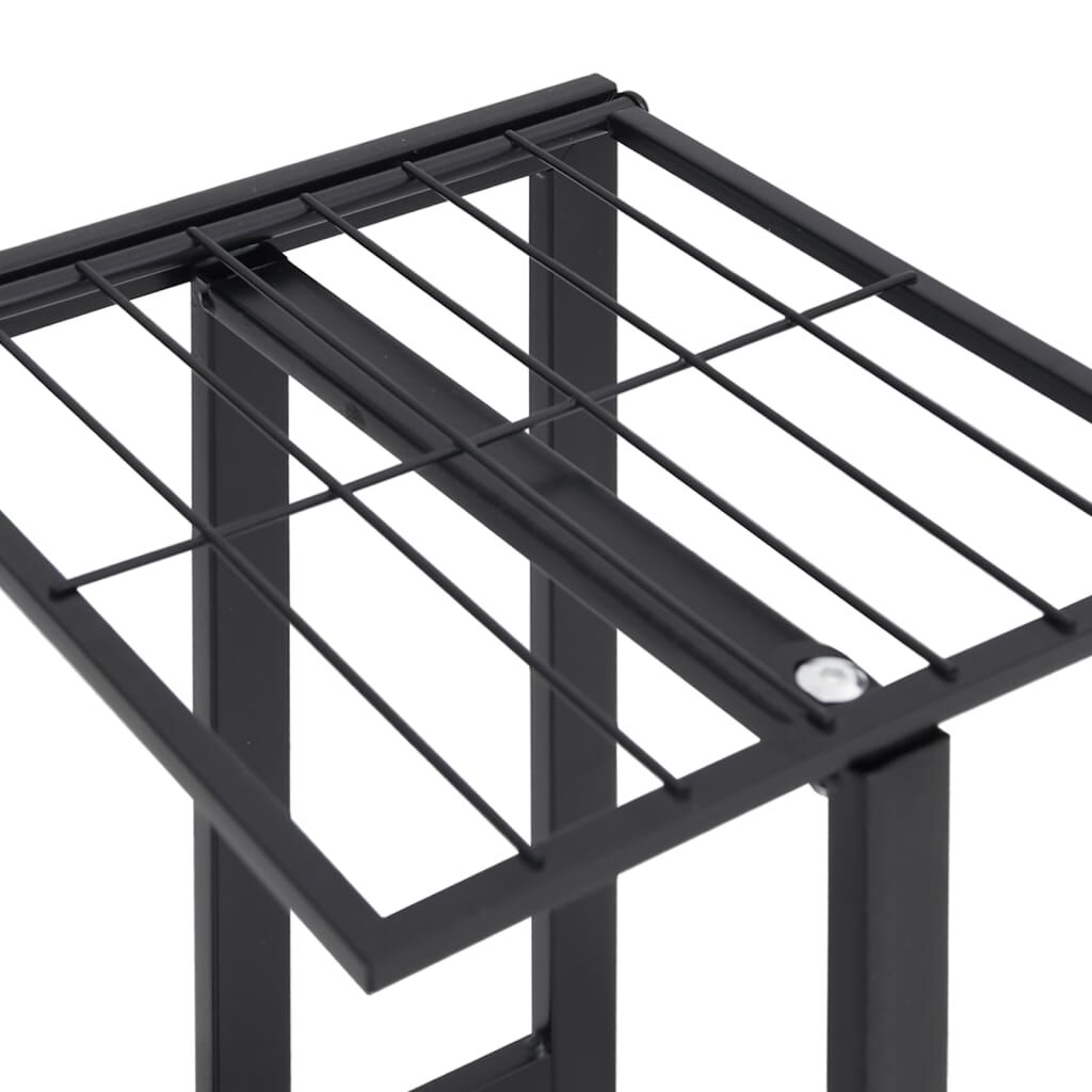 vidaXL Βάση Λουλουδιών 4 Επιπέδων με Ρόδες 44x23x80 εκ. Μαύρη Σίδερο