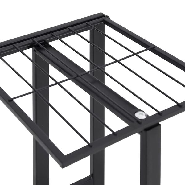 vidaXL Βάση Λουλουδιών 4 Επιπέδων με Ρόδες 44x23x80 εκ. Μαύρη Σίδερο