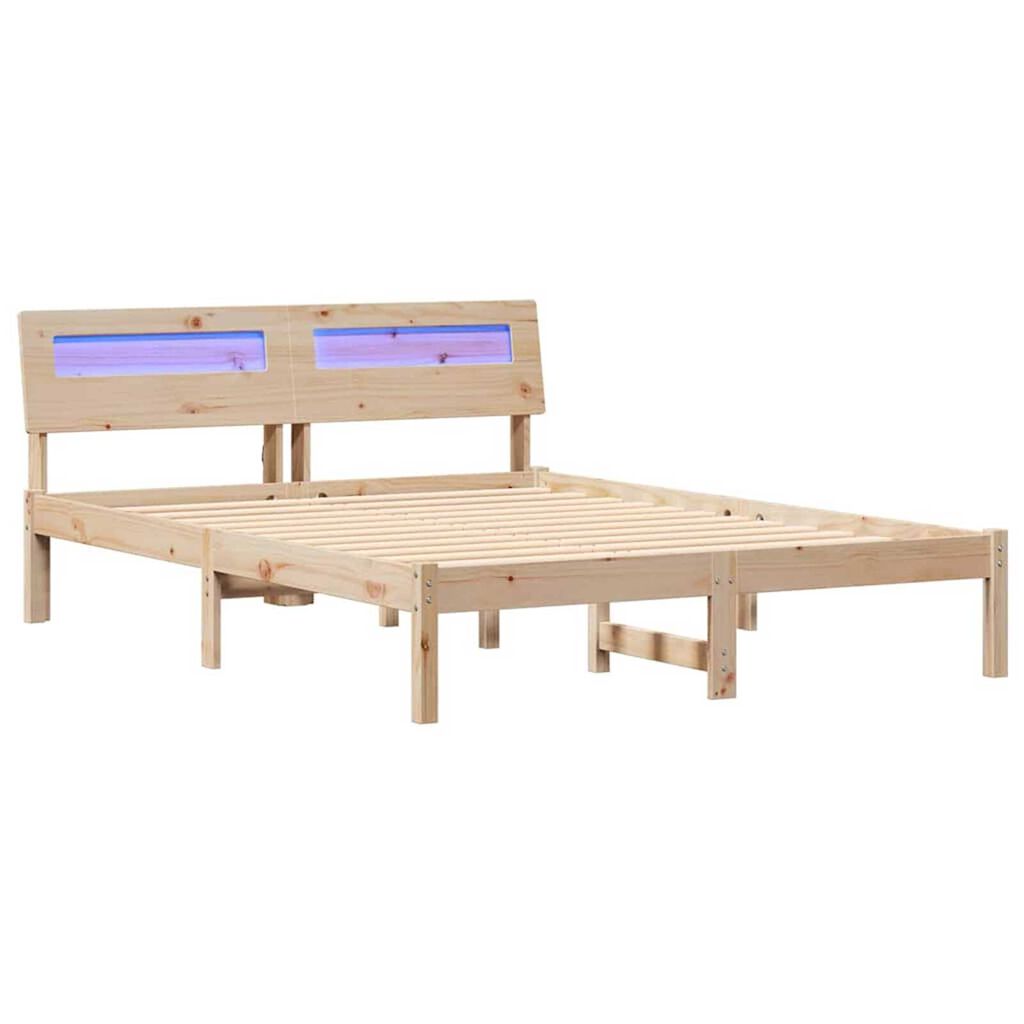 vidaXL Σκελετός Κρεβατιού Καφέ 120 x 190 cm Μασίφ ξύλο πεύκου