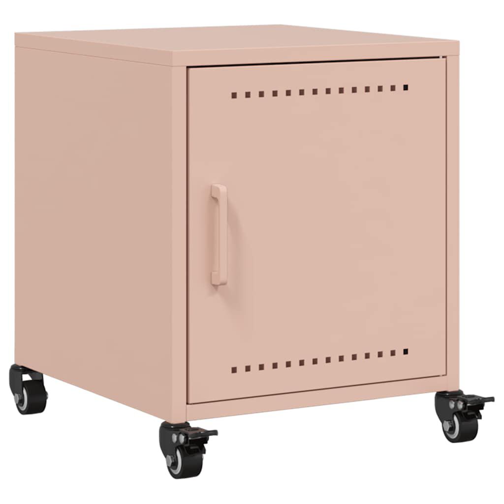 vidaXL Κομοδίνο Ροζ 36x38,5x43,5 εκ. από Χάλυβα