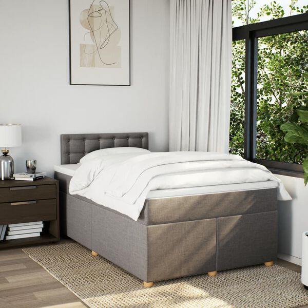 vidaXL &Kappa;&rho;&epsilon;&beta;ά&tau;&iota; Boxspring &mu;&epsilon; &Sigma;&tau;&rho;ώ&mu;&alpha; Taupe 120x200 &epsilon;&kappa;. &Upsilon;&phi;&alpha;&sigma;&mu;ά&tau;&iota;&nu;&omicron;