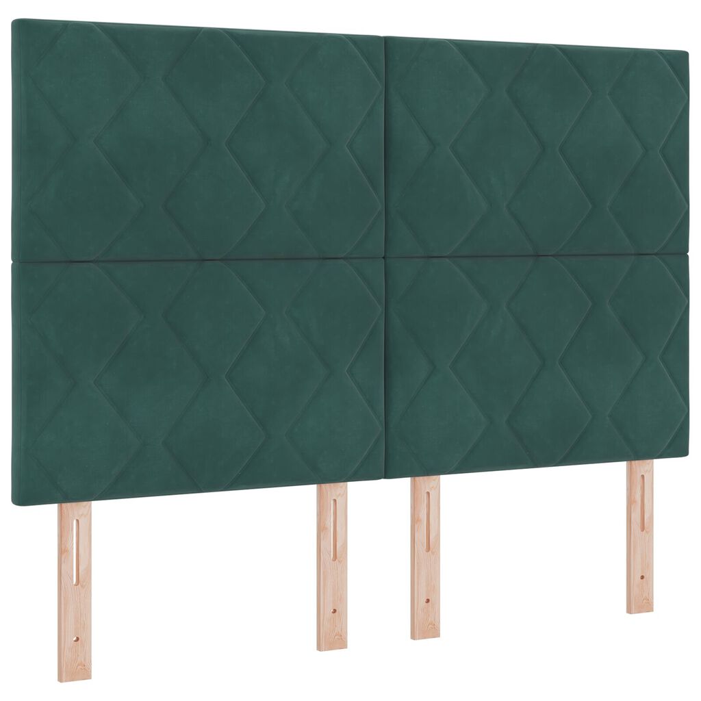 vidaXL Κρεβάτι Σκελετός Σκούρο Πράσινο 160x200 εκ. Βελούδο