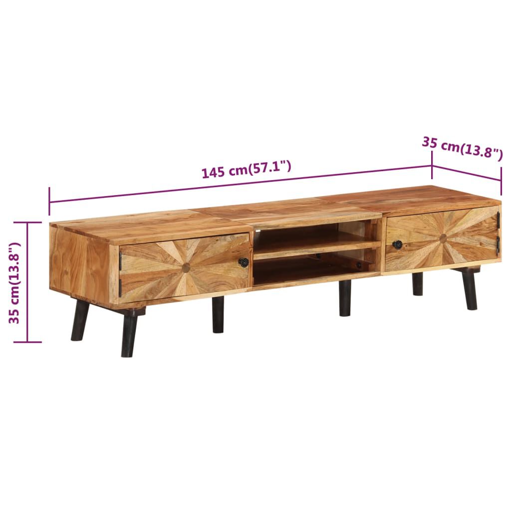vidaXL Έπιπλο Τηλεόρασης 145 x 35 x 35 εκ. από Μασίφ Ξύλο Ακακίας