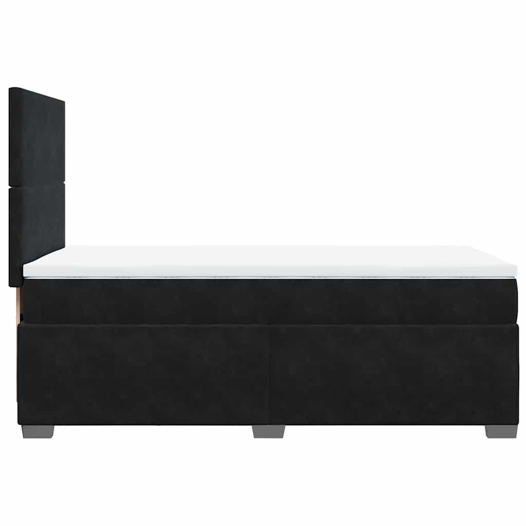 vidaXL Κρεβάτι Boxspring με Στρώμα Μαύρο 100x200 εκ. Βελούδινο