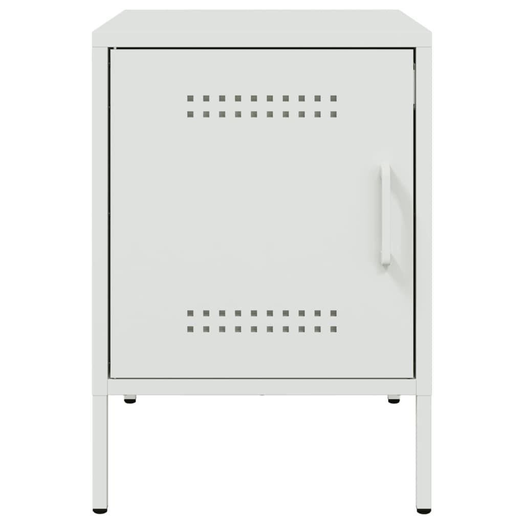 vidaXL Κομοδίνο Λευκό 36x39x50,5 εκ. από Χάλυβα