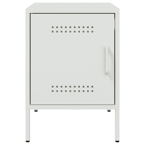 vidaXL Κομοδίνο Λευκό 36x39x50,5 εκ. από Χάλυβα