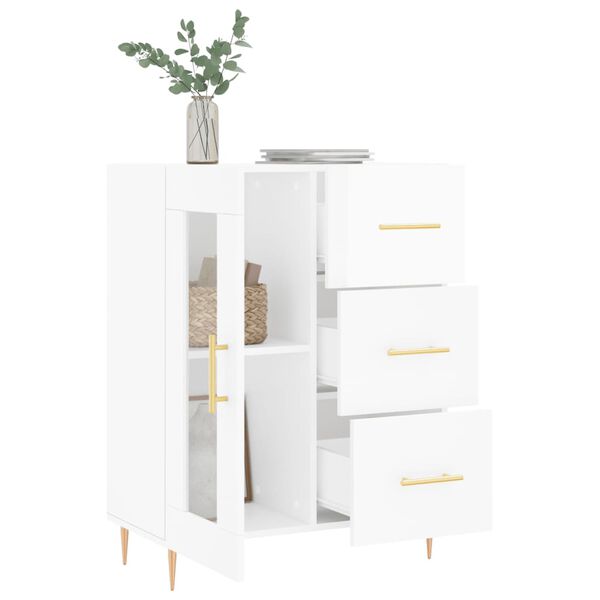 vidaXL Ντουλάπι Γυαλιστερό Λευκό 69,5x34x90 εκ. Επεξεργασμένο Ξύλο