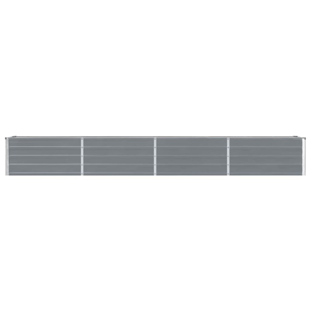 vidaXL Ζαρντινιέρα Υπερυψωμένη Γκρι 320x40x45 εκ. Γαλβανισμ. Χάλυβας