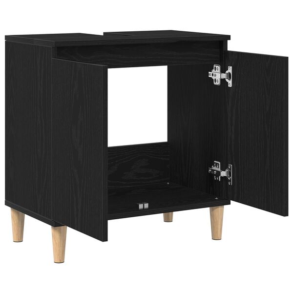 vidaXL Ντουλάπι νιπτήρα Μαύρη δρυς 58 x 33 x 60 εκ. Επεξεργασμένο ξύλο