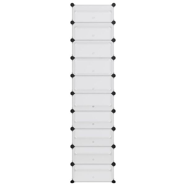 vidaXL Παπουτσοθήκη Διαφανής 44 x 32 x 174 εκ. από Πολυπροπυλένιο