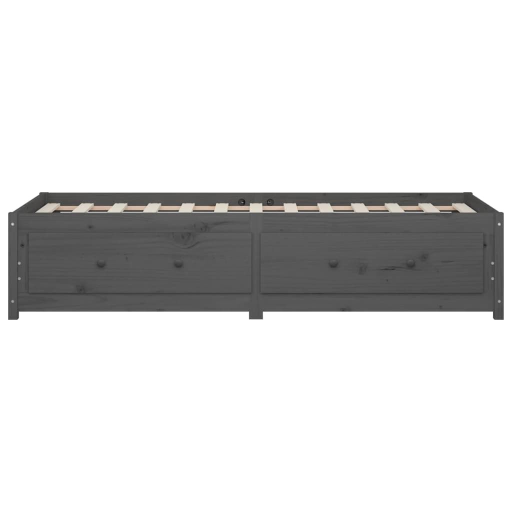vidaXL Καναπές Κρεβάτι Γκρι 90 x 200 εκ. από Μασίφ Ξύλο Πεύκου