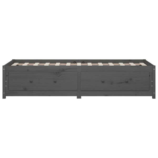 vidaXL Καναπές Κρεβάτι Γκρι 90 x 200 εκ. από Μασίφ Ξύλο Πεύκου