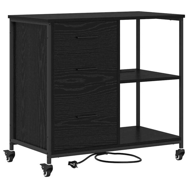 vidaXL Γραφείο Ντουλάπι Μαύρη δρυς 76 x 41 x 72 cm Επεξεργασμένο ξύλο